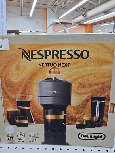 Nespresso Vertuo Next espresso maker, brand new in box. Any questions, call or text 780-893-2422 or...