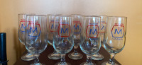 8 Retro Molson Canadian Beer Glasses