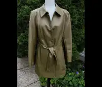 Olive leatherette coat with belt-oversized style, or not