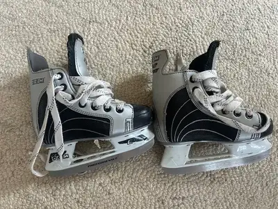 Kids hockey skates, used, very clean CCM skates. Size 12J, View more