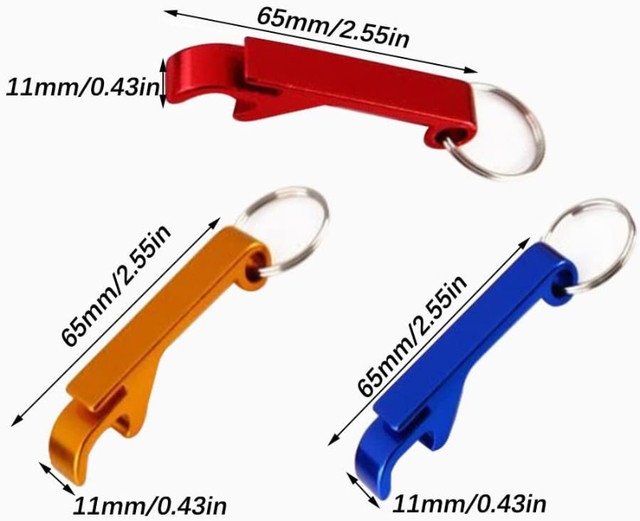 3 Pcs Beer Bottle Opener Keychain in Kitchen & Dining Wares in Markham / York Region - Image 2