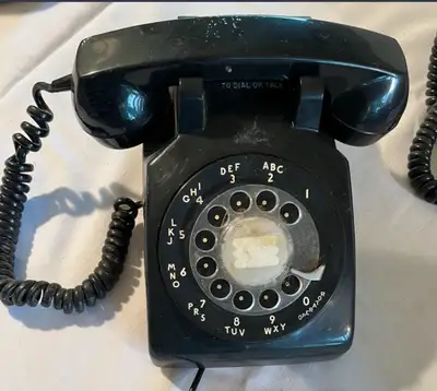 Black Vintage Rotary Dial Phone, View more