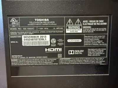 Toshiba 50” TV, View more