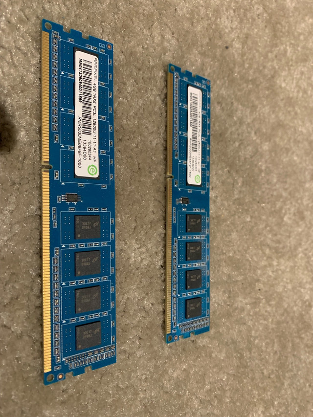 Ram ordinateur 2 x 4gig  dans Composants de système  à Laval/Rive Nord - Image 2