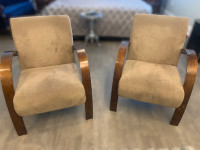 Brown Suede Accent chairs (pair of 2)