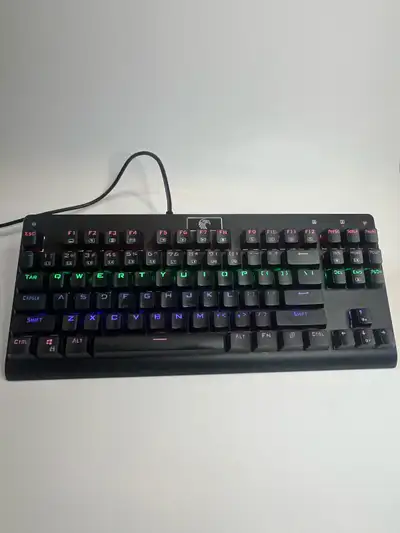 Falcon Z-77 Mechanical Gaming Keyboard, Works great! 87 mechanical keys, Blue Outemu Switches Hot-Sw...