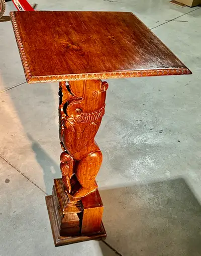 Stunning Hand Carved Pedestal Table (Solid Wood), View more
