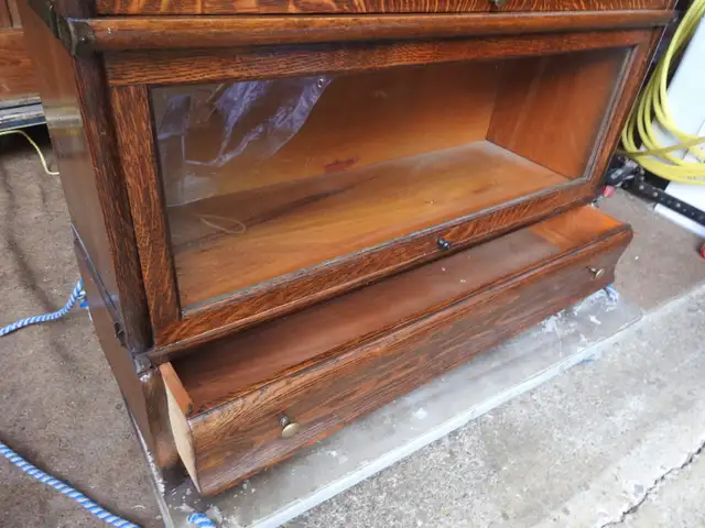 antique barrister bookcase 4 level drawer restoredprofessionally in Bookcases & Shelving Units in Hamilton - Image 4
