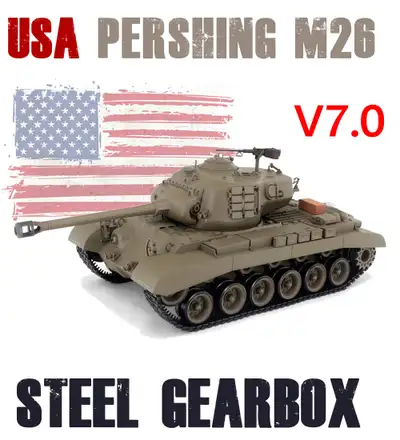 1/16 2.4G RC Henglong Smoke&Sound USA Pershing M26Tank 3838 V7.0, View more