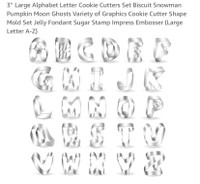 New 3'' Large Alphabet Letter Cookie Cutters