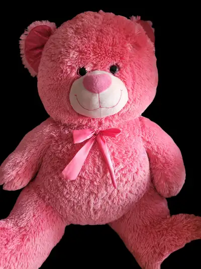 Big pink plush teddybear kids toy. I deliver!, View more