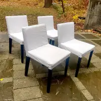 Dining chairs - 4 white, 4 grey, washable covers