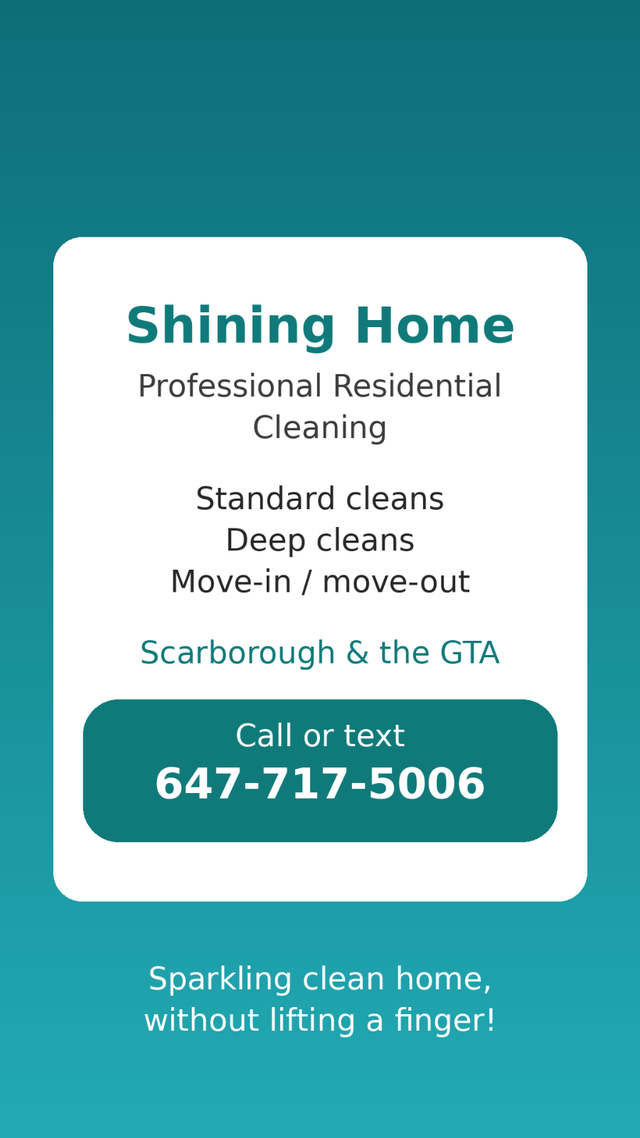 Professional Home Cleaning – Scarborough & GTA | Shining Home