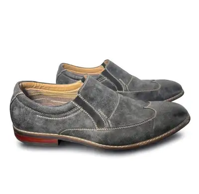 (9.5) mens Loafers (gray distressed) slip-on [Ferro Aldo], View more