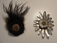 2 Broches vison plume-vintage