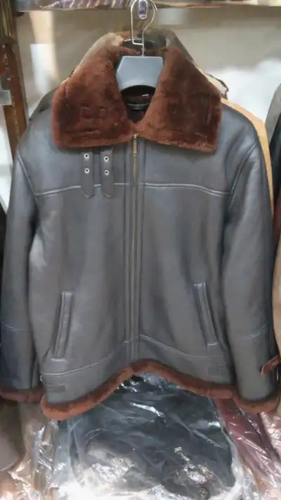 Dark Brown and Black Fur Real Leather Jacket, View more