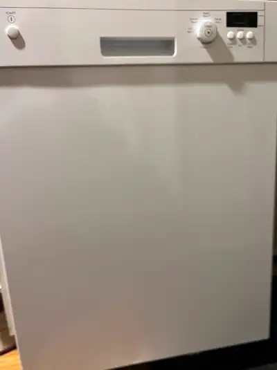 Built in Kenmore dishwasher, white. Does not include insulation blanket.Top shelf could be replaced...