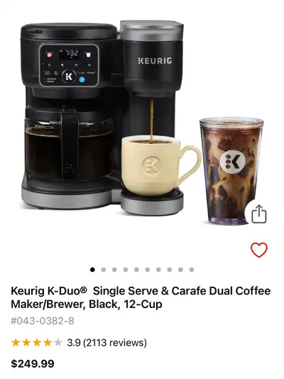 Brand new, in box Keurig hot and cold brewing machine. Price is FIRM. Pick up in St James.