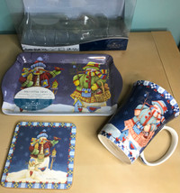 New Seagull Studios Time for Me Snowman 3 pc Mug Set