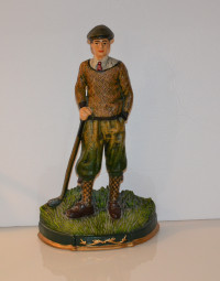 Vintage 14" Golfer Cast Iron Door Stop Stopper Golf Decor