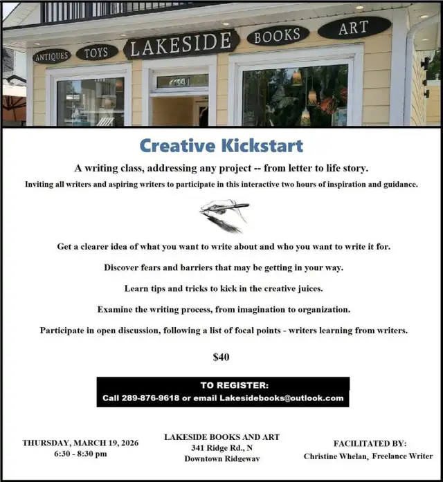 Writing Class in Ridgeway - TWO WEEKS AWAY!65636570693251120