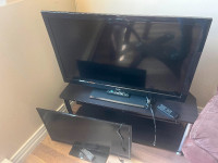 2TV.  With a stand  and DVD player