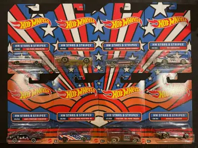 HOT WHEELS 2022 PREMIUM HW STARS & STRIPES SET $65 for the full set 8 cars: - ‘65 Ford Ranchero - ‘6...
