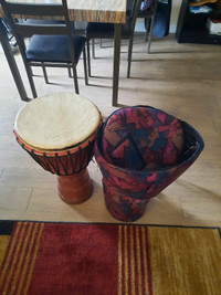 XL African Djembe and padded carrying case