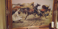 Large authentic Oil painting in goldish frame