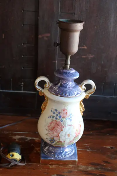 Vintage Floral Porcelain Table Lamp, View more