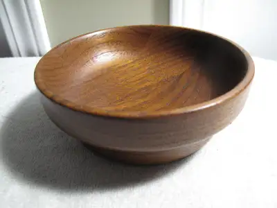 Beautiful 5 1/2" Diameter By 2" Deep Teak Snack Bowl, View more