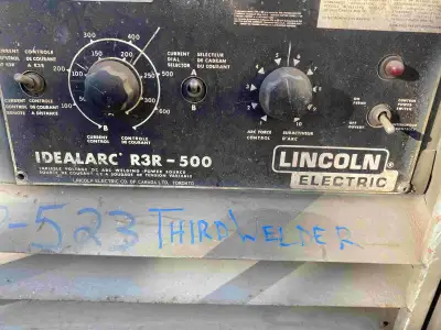 GOOD USED WELDING MACHINE – IDEALARC R3R-500 Type K1286 Serial Number: 258378 Input 3 phase 460 Volt...