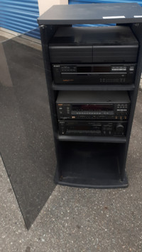 STEREO CABINET w/SONY+ ANAM STEREO COMPONENTS