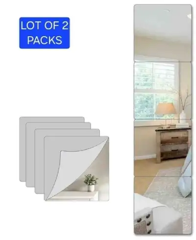 Brand New Unbreakable Acrylic Mirror for Wall, Pack of 2, View more