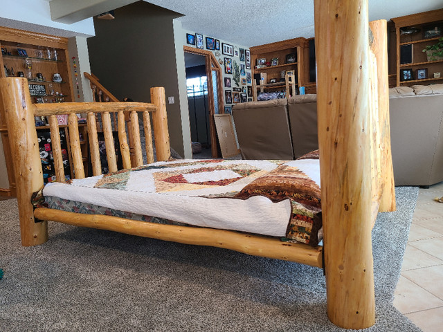 Custom Pine Log Bed Frame Queen Size in Beds & Mattresses in Calgary - Image 3