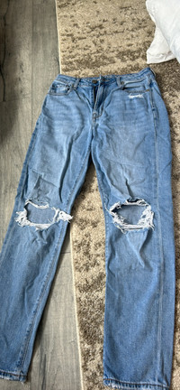 AE ripped curvy mom jeans