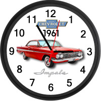 1961 Chevy Impala Custom Wall Clock - New - Classic Chevrolet