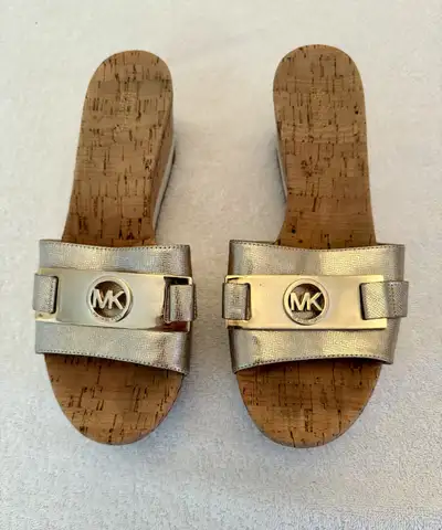 Michael Kors Gold Slides size 38, View more