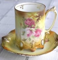 R.S. Prussia Demitasse Footed Cup and Saucer