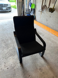 Black chair and foot stool