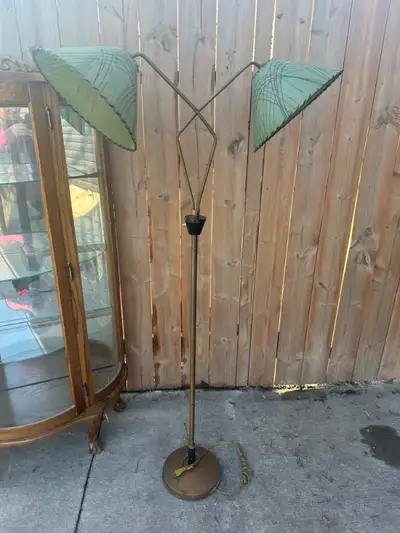 Height Original wiring, fully functional. No damage to shades. Brass base shows oxidation and requir...