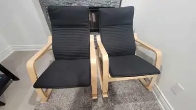 Ikea Poang Rocking Armchair. Birch frame, black cushion. Width around 68cm. $70 for one. I have two...
