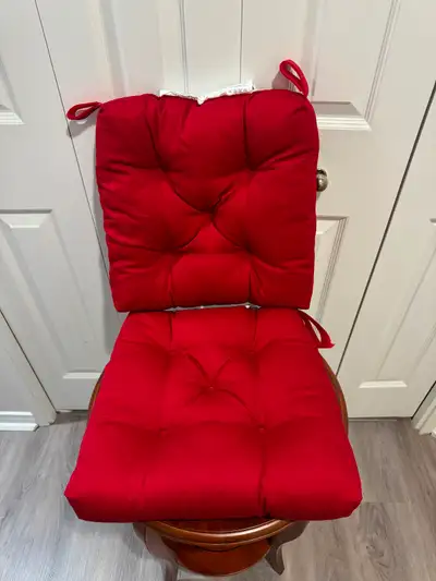 Ikea Red Tufted Chair Cushions (2), View more