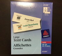 Avery Large Tent Cards for Laser and Inkjet Printers, 3 1/2”x11”