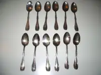 12 Vintage Tea Spoons - Silver Plated - Reduced