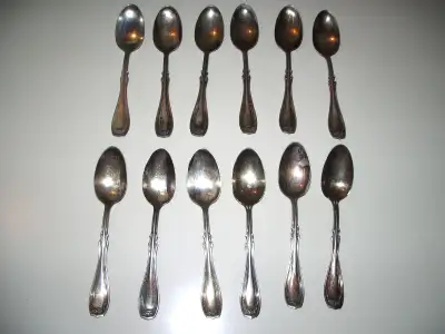 12 Vintage Tea Spoons - Silver Plated - Reduced, View more