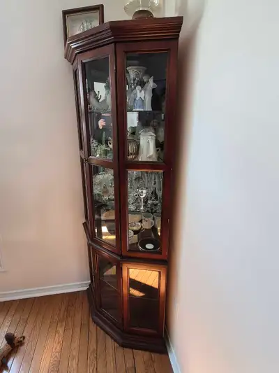 Corner Display Wood Cabinet Glass Doors, View more
