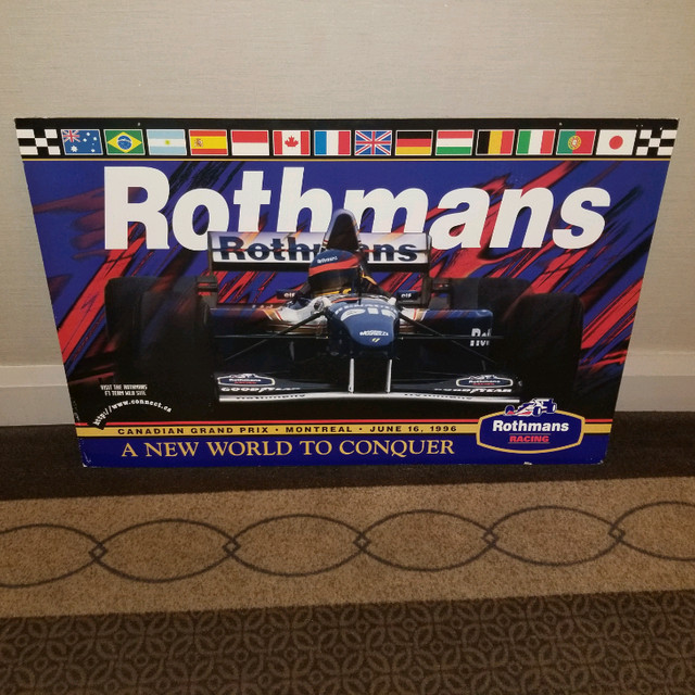 1996 F1 Montreal Grand Prix Rothmans Large Promo Poster 65x100" in Arts & Collectibles in City of Toronto - Image 2