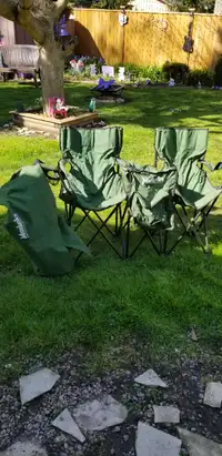 Folding lawn chair for two with carrying bag. $50.00.