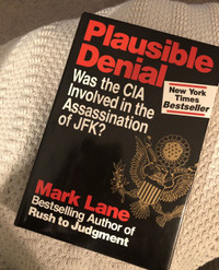 Signed, Hardcover Mark Lane book. Plausible Denial. 